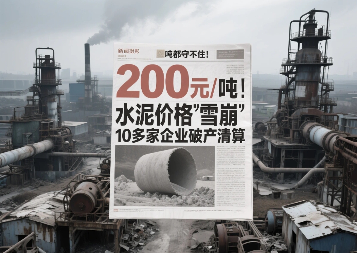 200元/吨都守不住！水泥价格‘雪崩’，10多家企业破产清算
