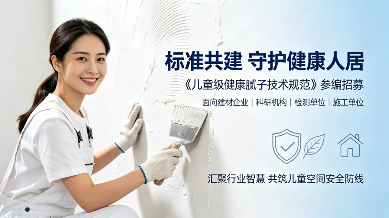 筑牢儿童人居健康防线｜《儿童级健康腻子技术规范》参编招募